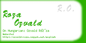 roza ozvald business card